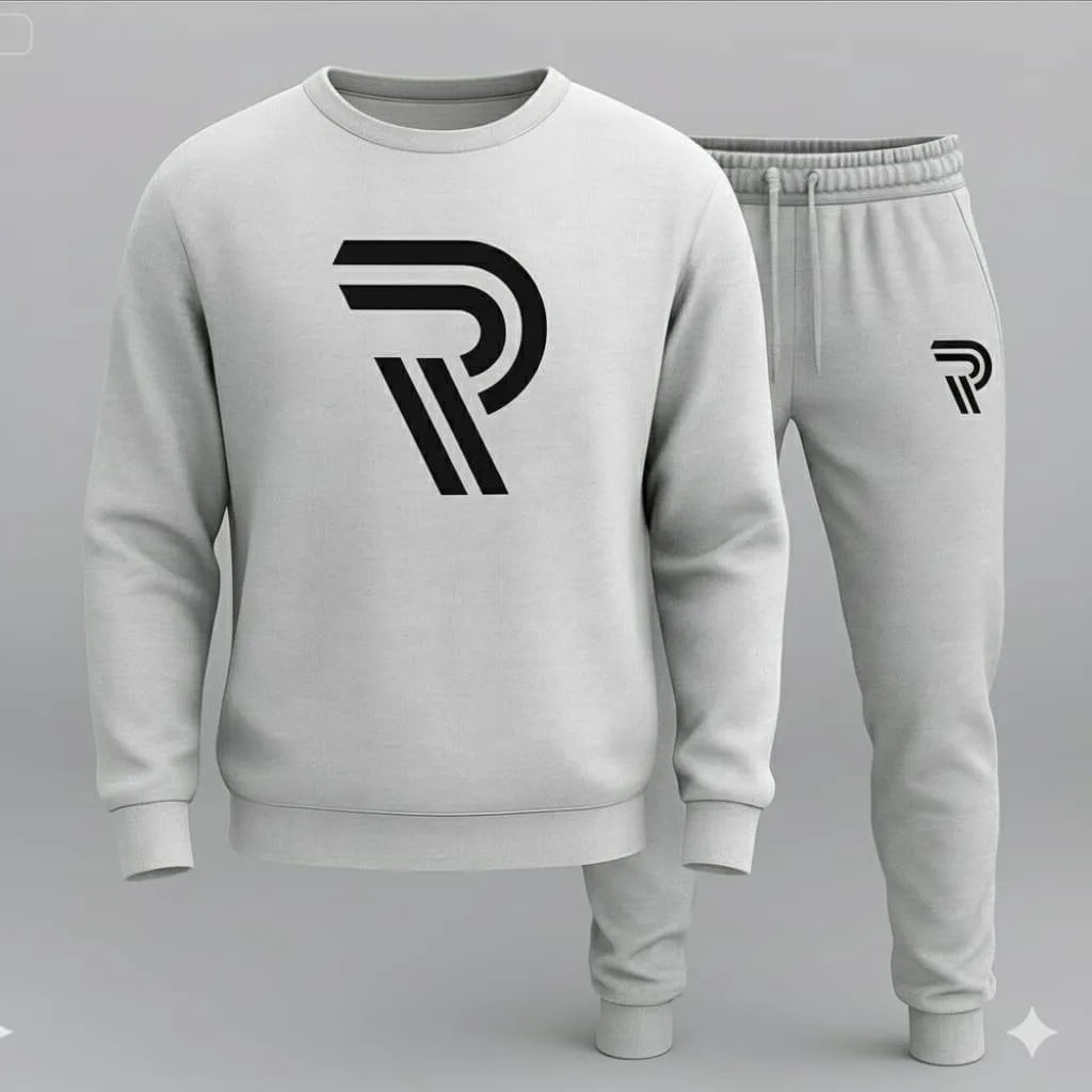 2 Pcs Aen's Fleece printed Sweatshirt Track Suit