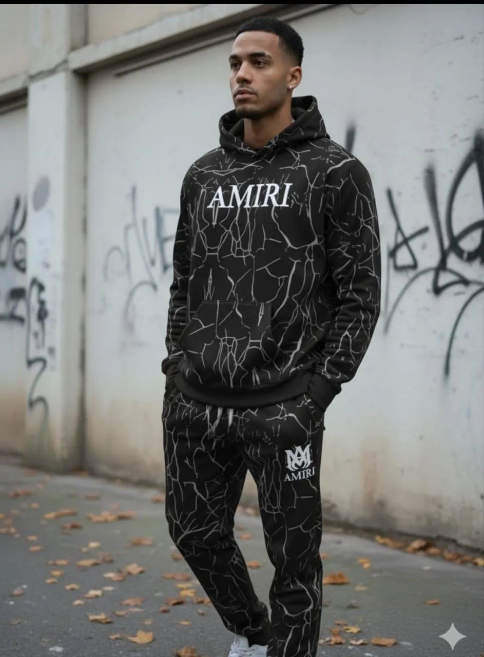 Amiri Men's Fleece Hoodie Track Suit - Graphic Sublimation 1 Pc
